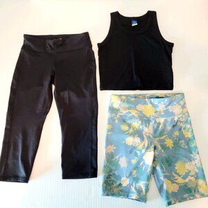 Old Navy Girls Size 8 Medium Activewear Lot Biker Shorts Capris Crop Top EUC